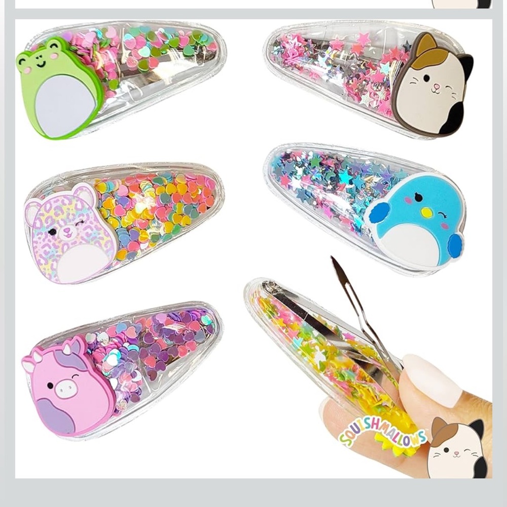 Squishmallows confetti hair clips